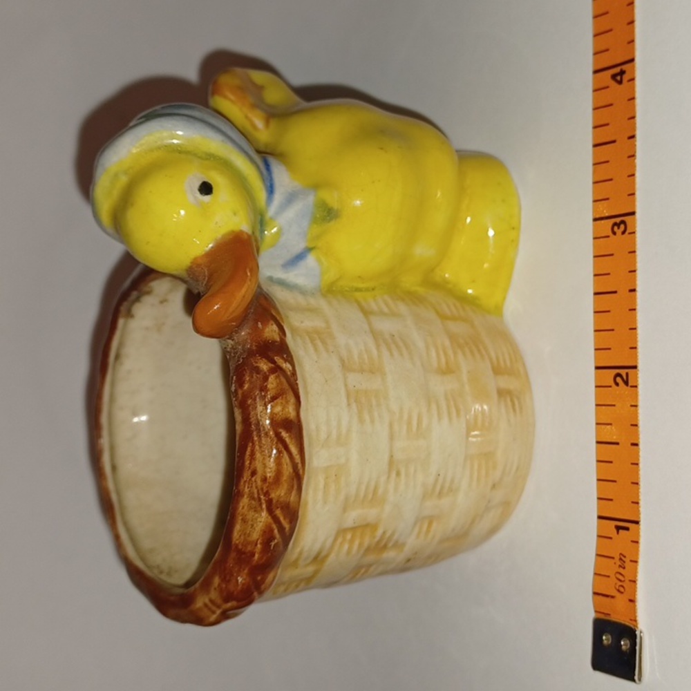 Made in Occupied Japan Duckling with Basket Planter